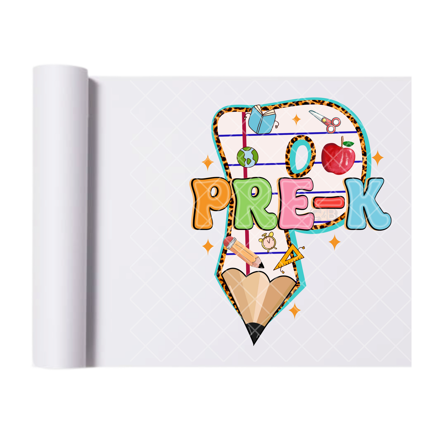 Pre-K Pencil P - Direct Print Film Transfer for T-Shirts, Cotton, Polyester & Blends - High-Quality Print
