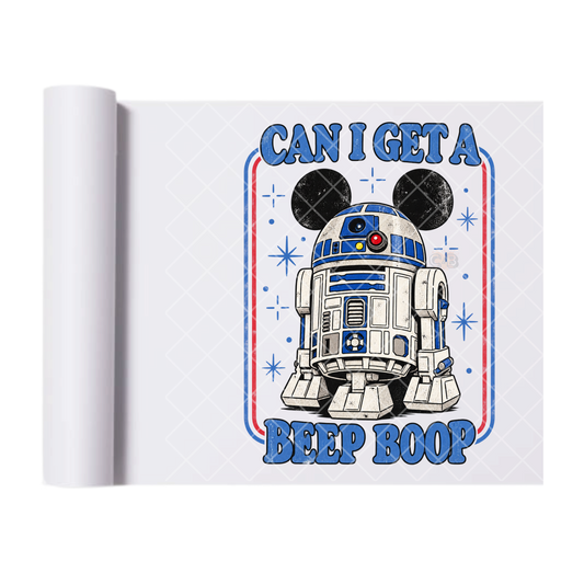 Can I Get Beep Boop - Direct Print Film Transfer for Trendy T-Shirts, Cotton, Polyester & Blends - High-Quality Print