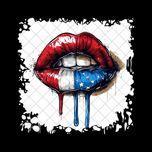 Dripping American Lips PNG
