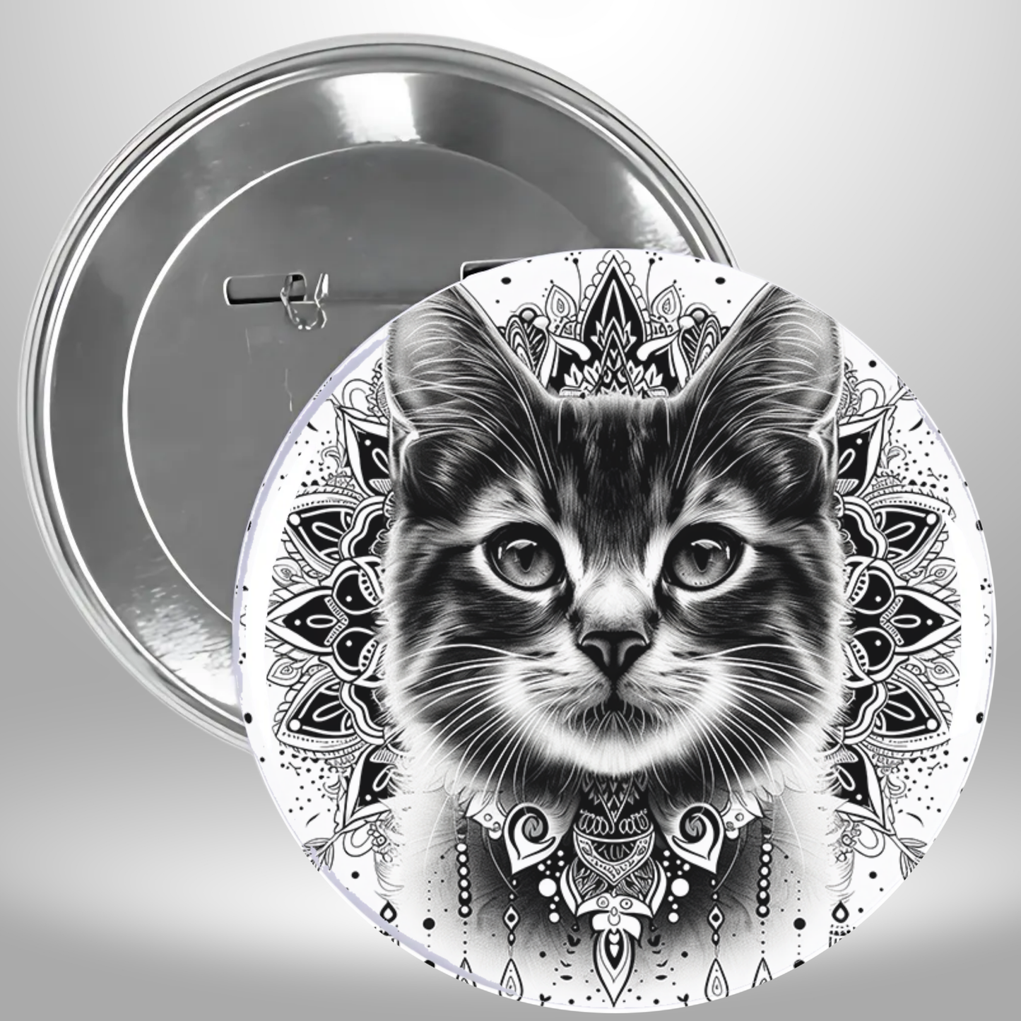 Bw Cat Pinback Button
