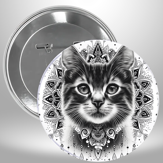 Bw Cat Pinback Button