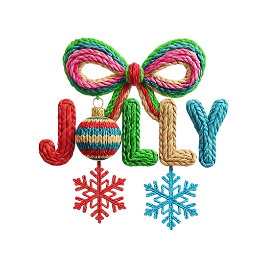 Jolly Snow Flakes Faux Yarn PNG File