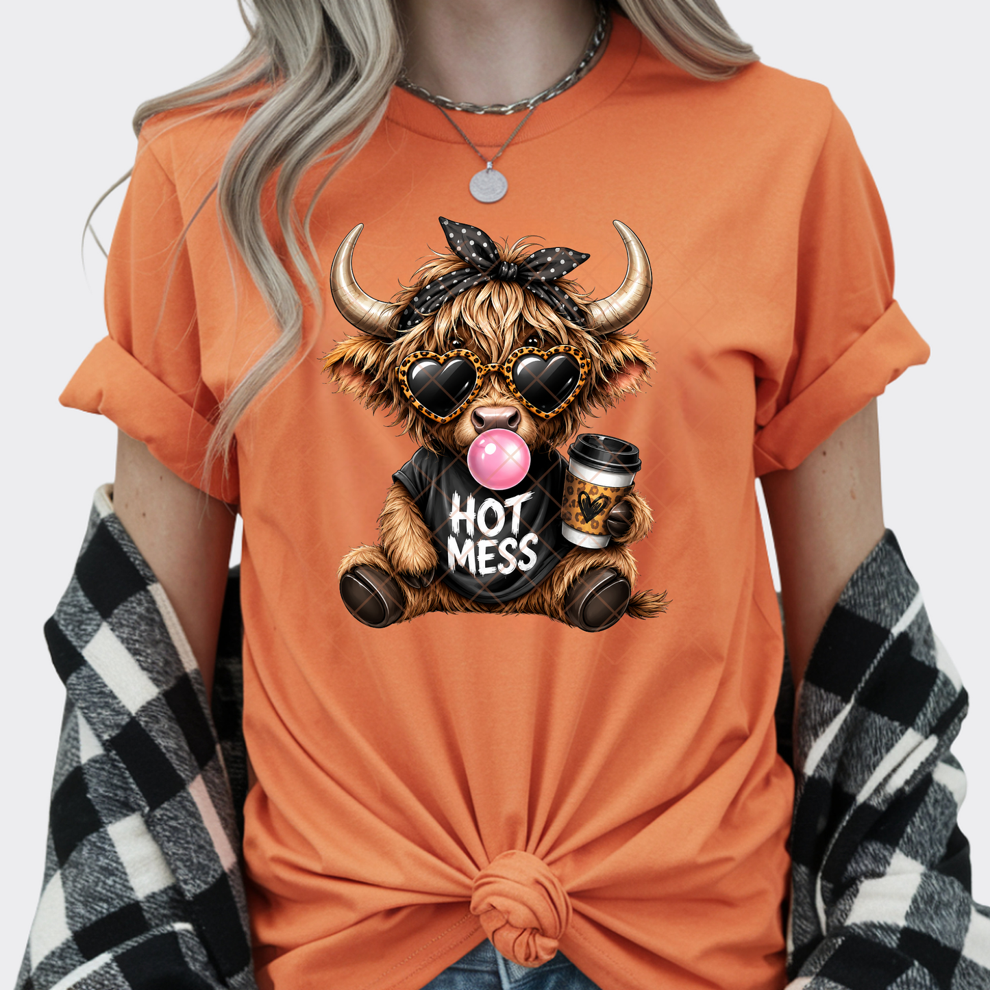 Hot Mess Bubble Gum Highland - Premium Graphic T-Shirt for Casual Wear