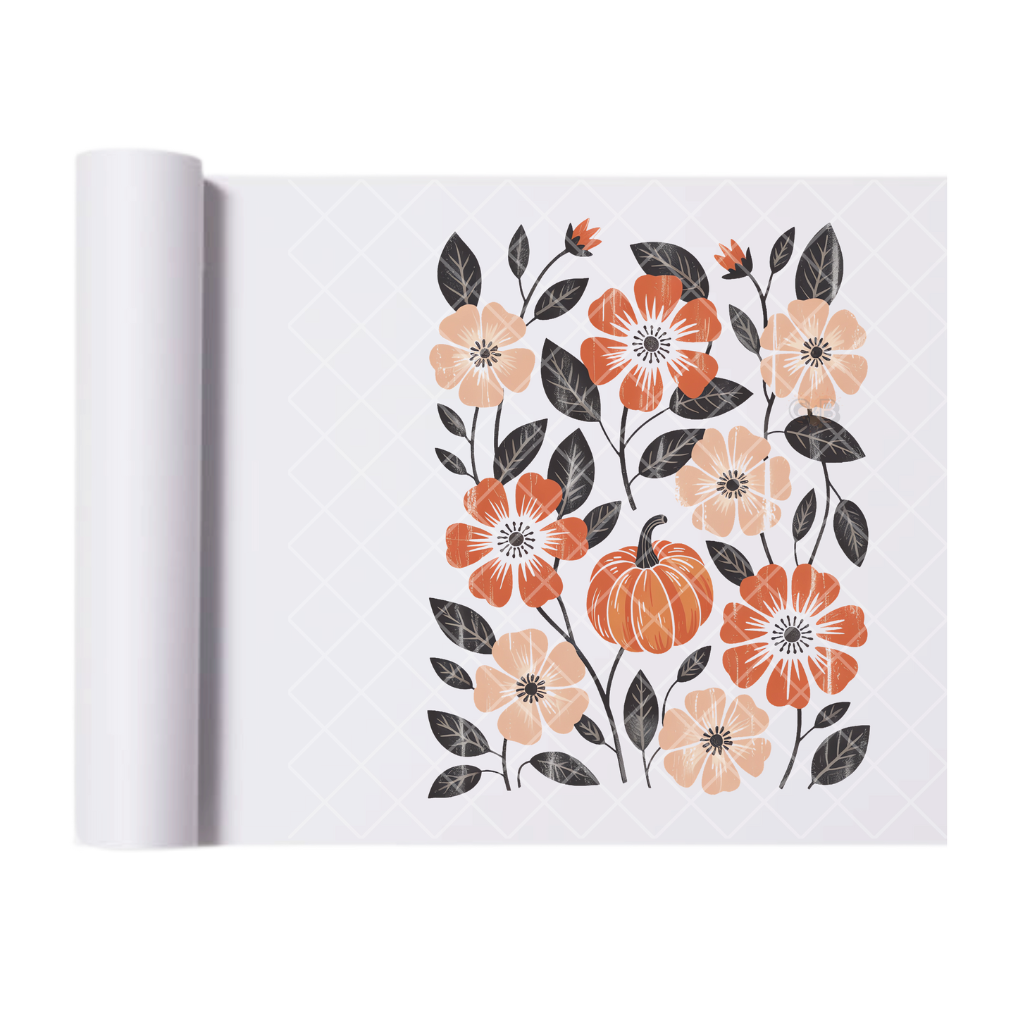 Grunge Boho Floral Fall - Ready To Press Print Transfer for Apparel, Cotton, Polyester & Blends - High-Quality Print- Commercial Grade