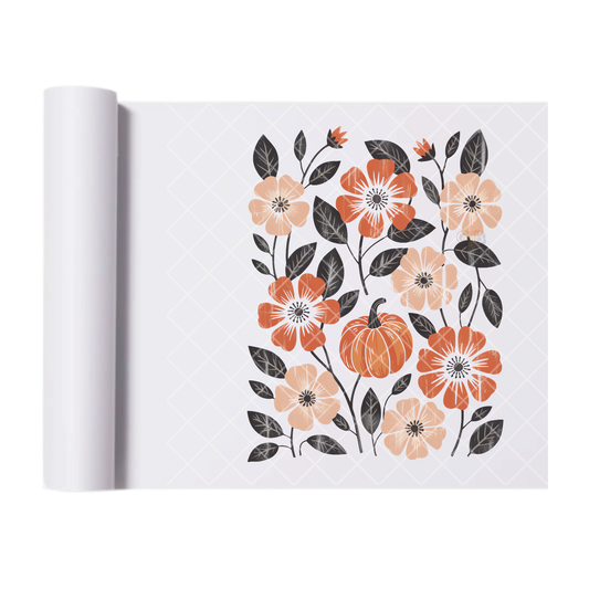 Grunge Boho Floral Fall - Ready To Press Print Transfer for Apparel, Cotton, Polyester & Blends - High-Quality Print- Commercial Grade