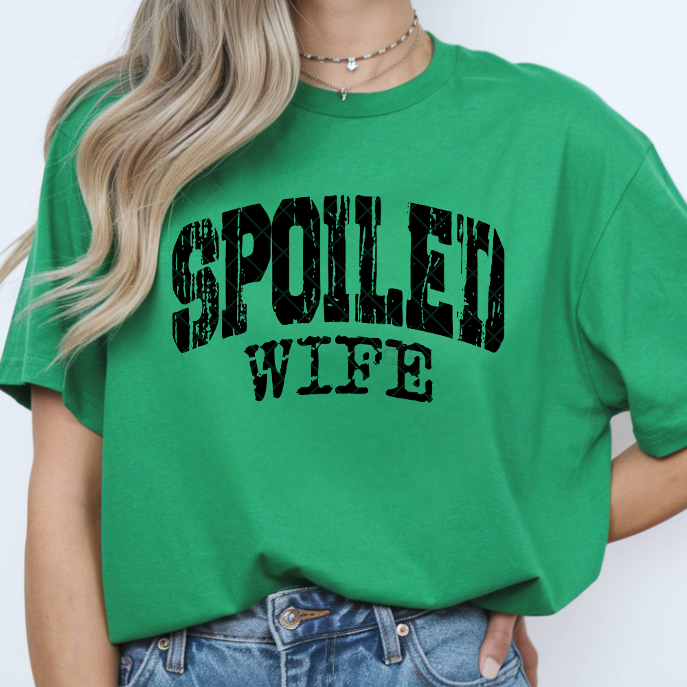 Spoiled Wife Distress - Premium Graphic T-Shirt for Casual Wear