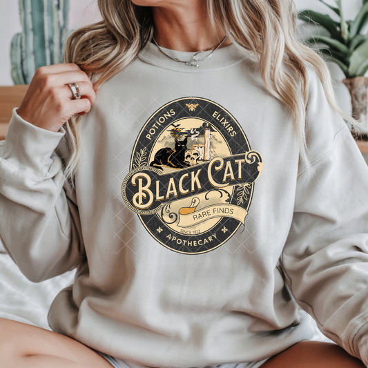 Black Cat Vintage - Premium Graphic T-Shirt for Casual Wear