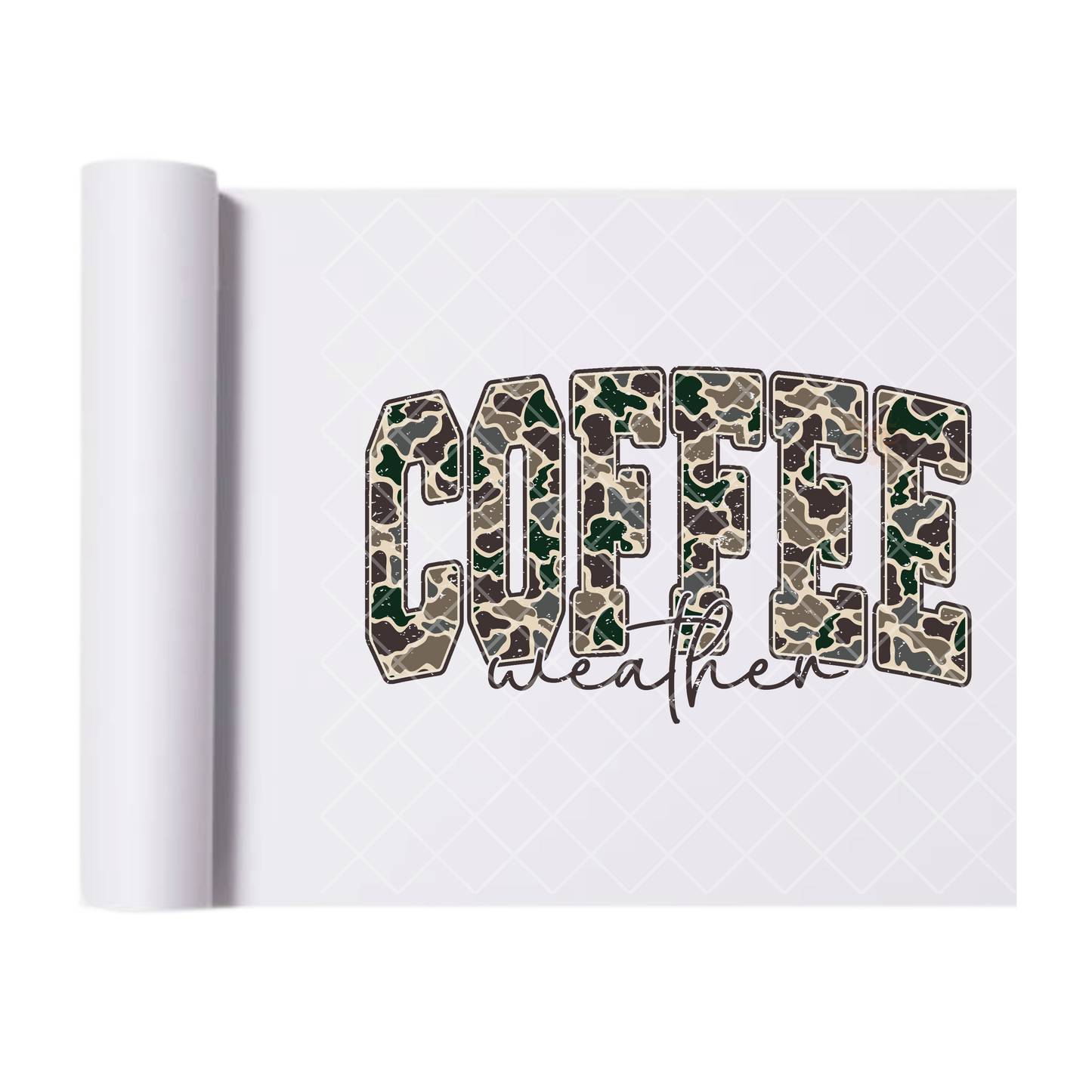 Coffee Weather Leopard Print - Ready To Press Print Transfer for Apparel, Cotton, Polyester & Blends - High-Quality Print- Commercial Grade