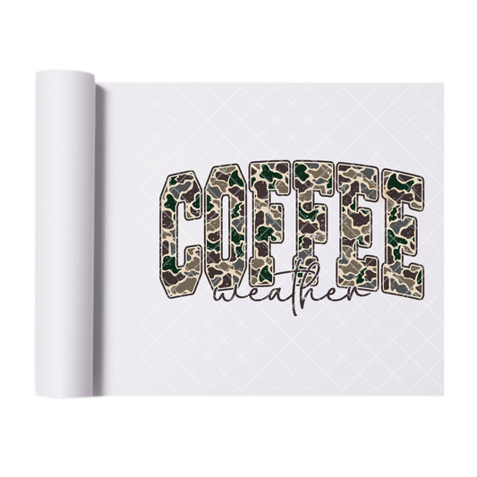 Coffee Weather Leopard Print - Ready To Press Print Transfer for Apparel, Cotton, Polyester & Blends - High-Quality Print- Commercial Grade