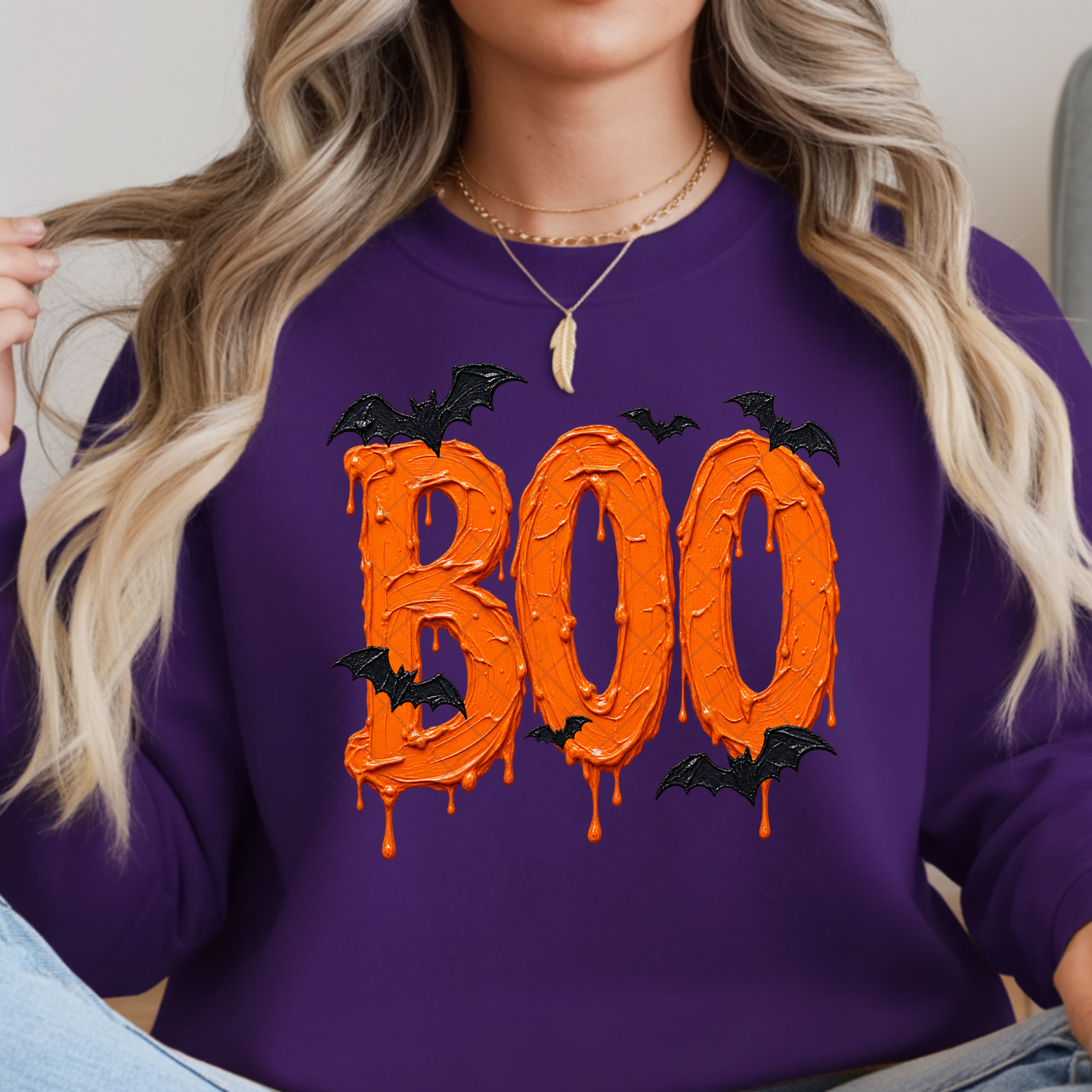Paint Smudge Boo and Bats - Premium Graphic T-Shirt for Casual Wear