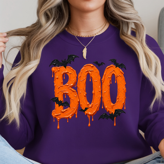 Paint Smudge Boo and Bats - Premium Graphic T-Shirt for Casual Wear