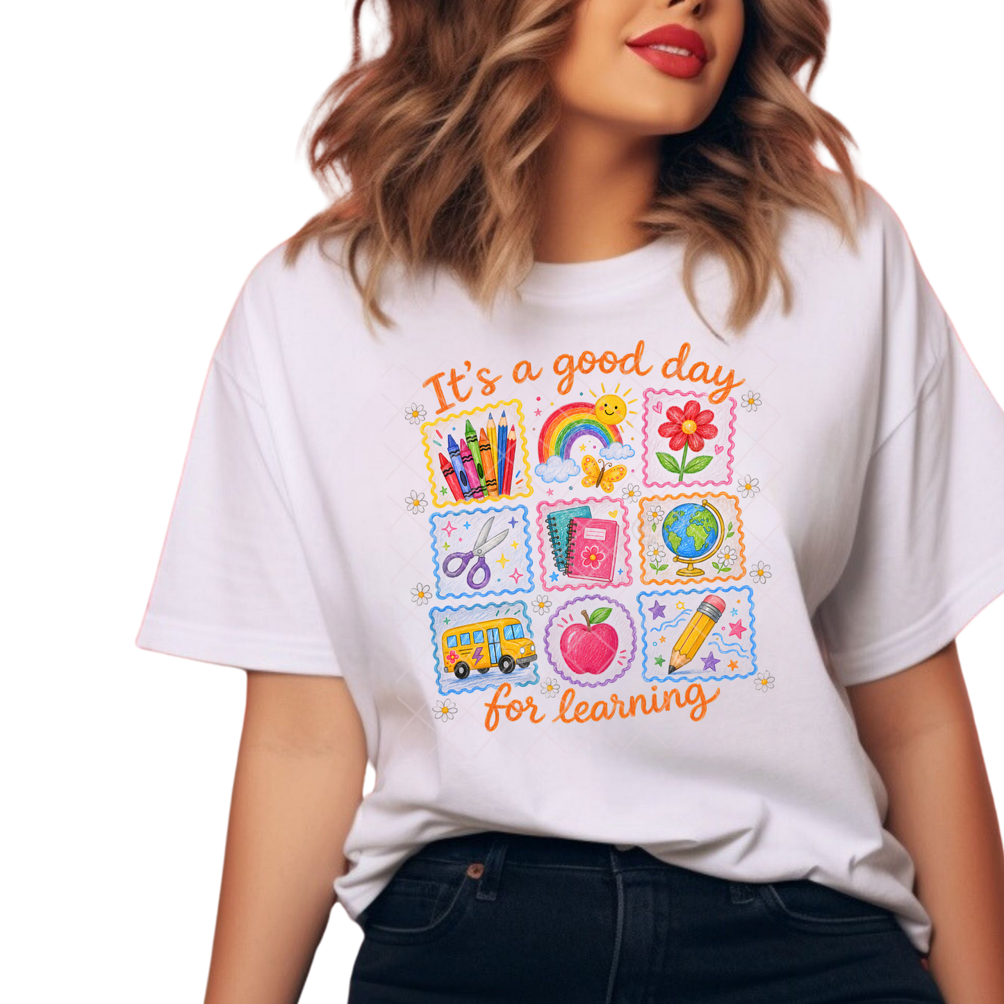 It's A Good Day For Learning School Doodle - Premium Graphic T-Shirt for Casual Wear