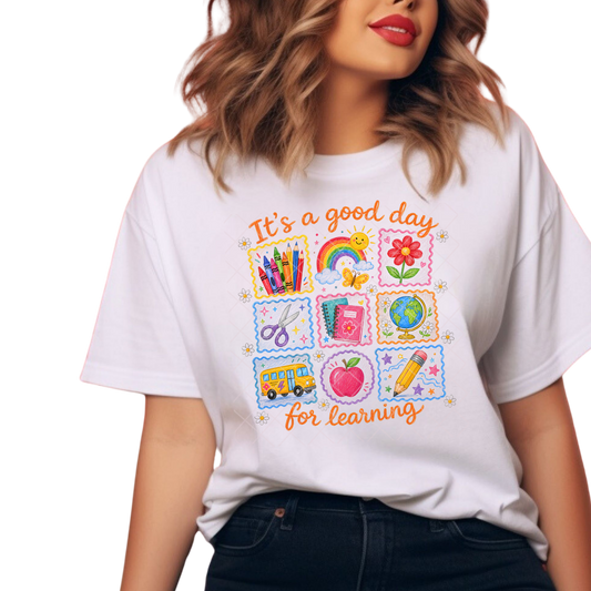 It's A Good Day For Learning School Doodle - Premium Graphic T-Shirt for Casual Wear