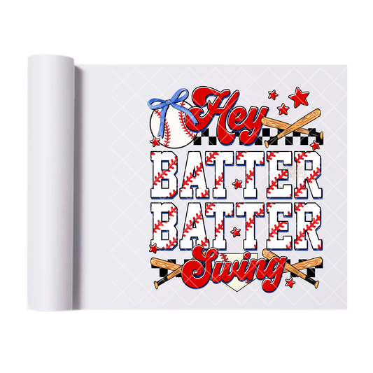 Batter Batter - Direct Print Film Transfer for T-Shirts, Cotton, Polyester & Blends - High-Quality Print