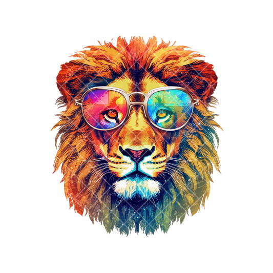 Lion With Officer Shades PNG