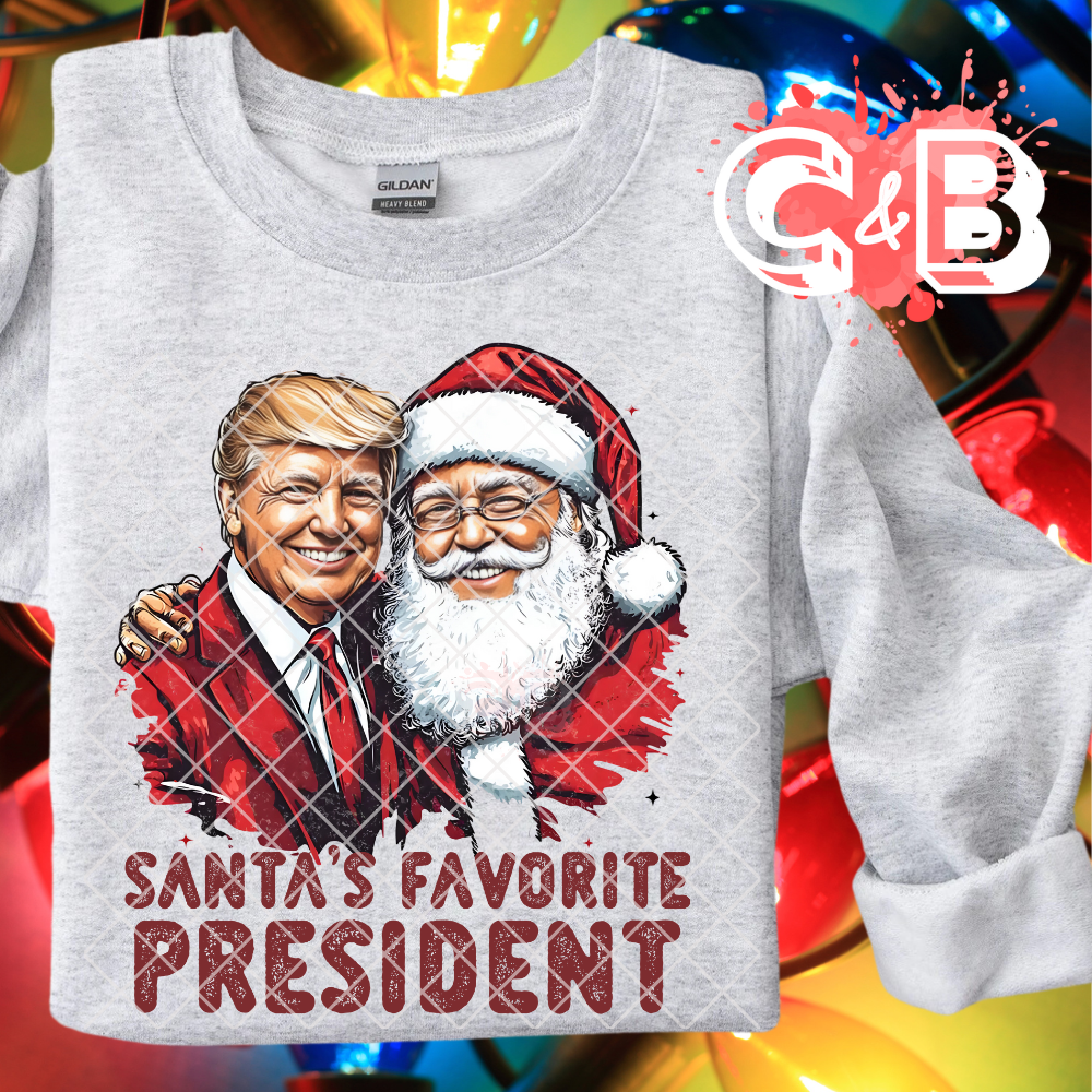 Santa And Trump DTF Transfer