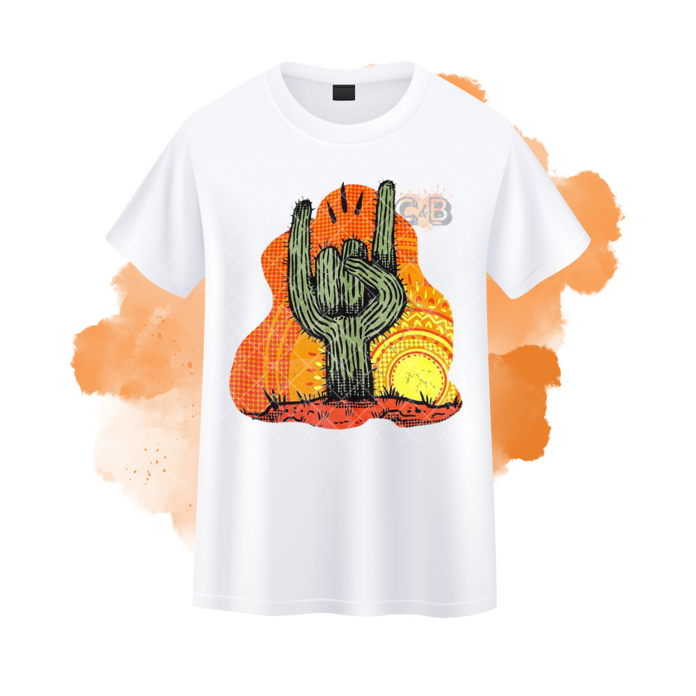 Rock On Cactus Sunset T-Shirt