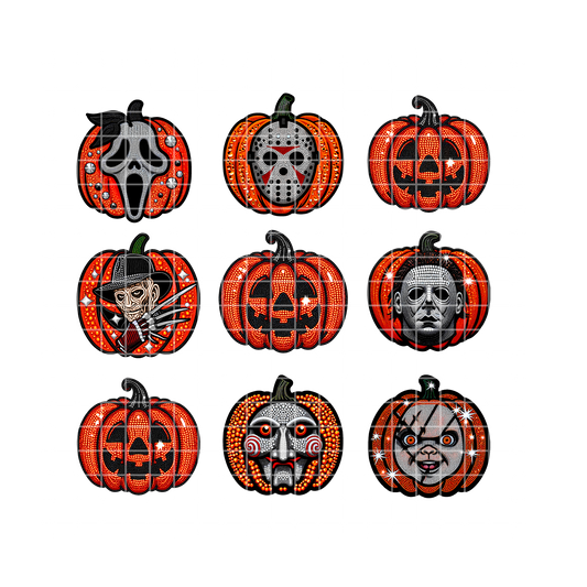 Horror Squad Glitter Pumpkins PNG