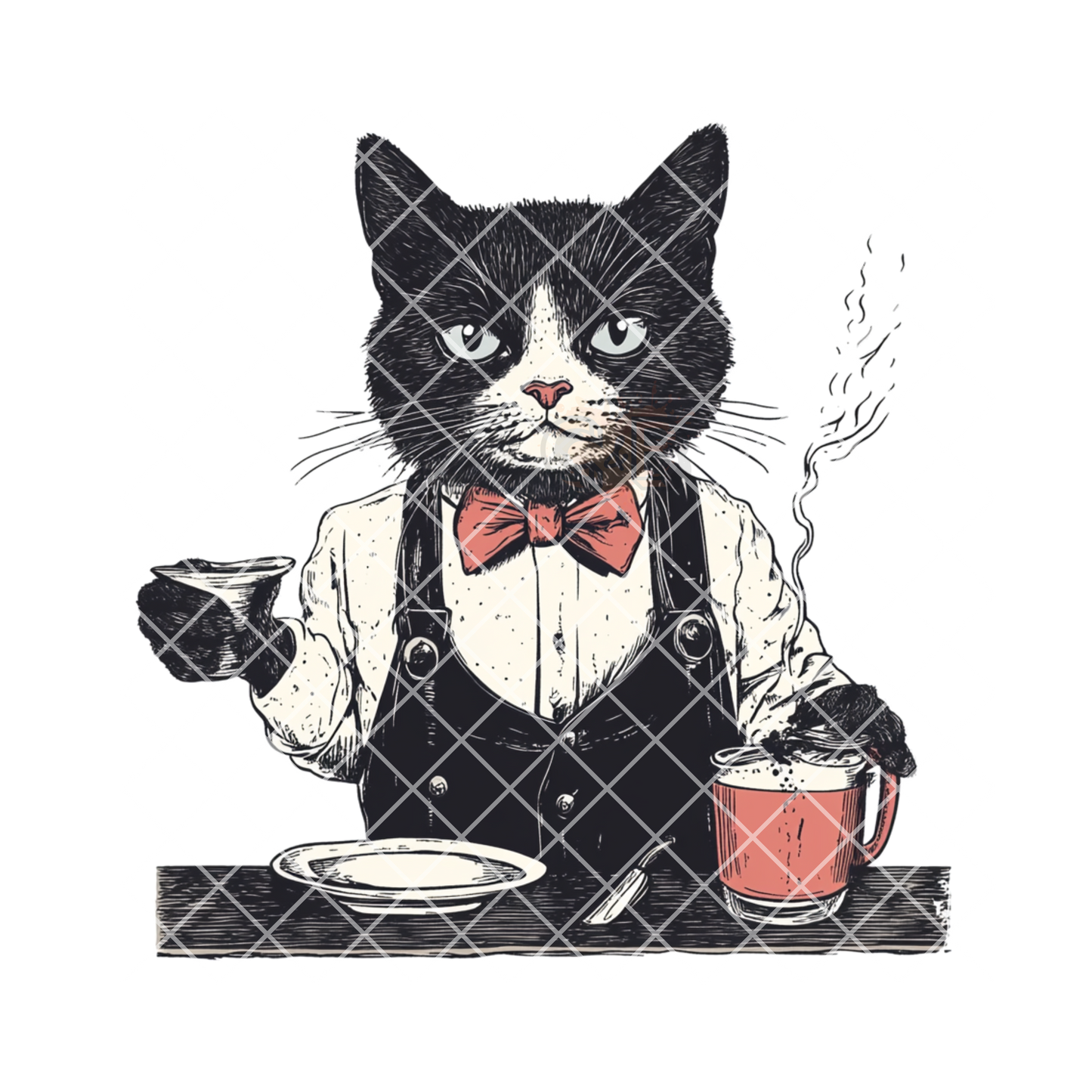 Cat bartender PNG