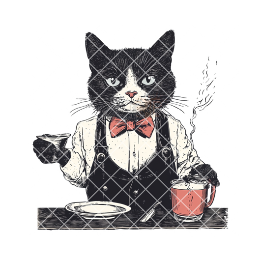 Cat bartender PNG