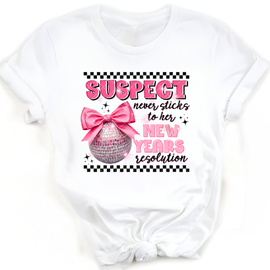 Suspect New Years Resolution - Premium Graphic T-Shirt for Casual Wear
