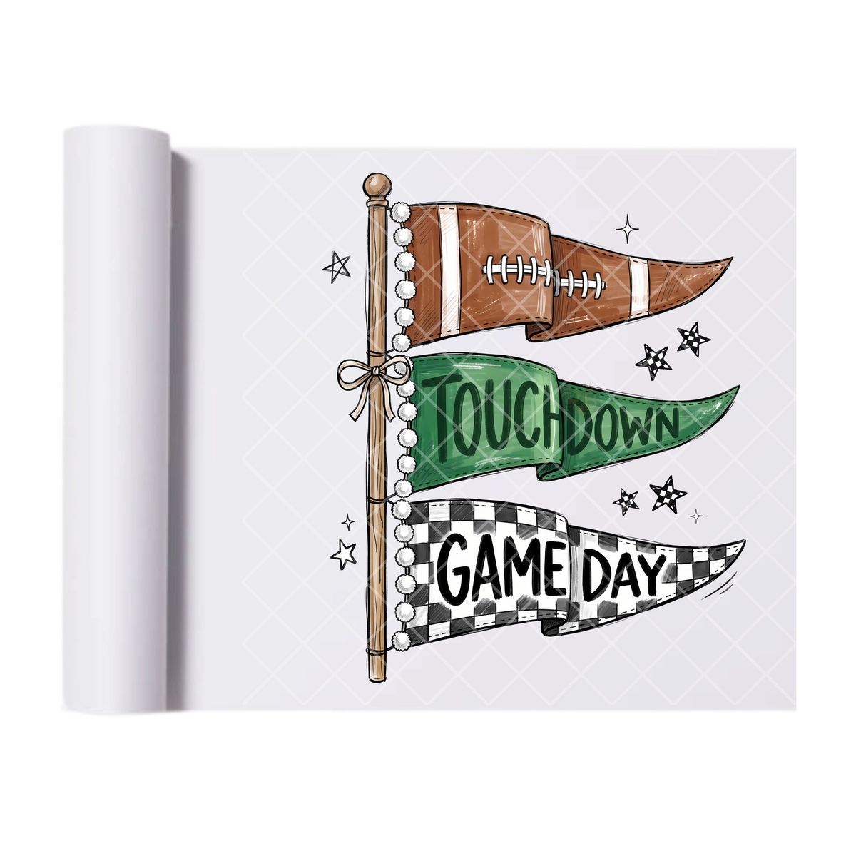Touchdown Gameday Flags - Direct Print Film Transfer for T-Shirts, Cotton, Polyester & Blends - High-Quality Print