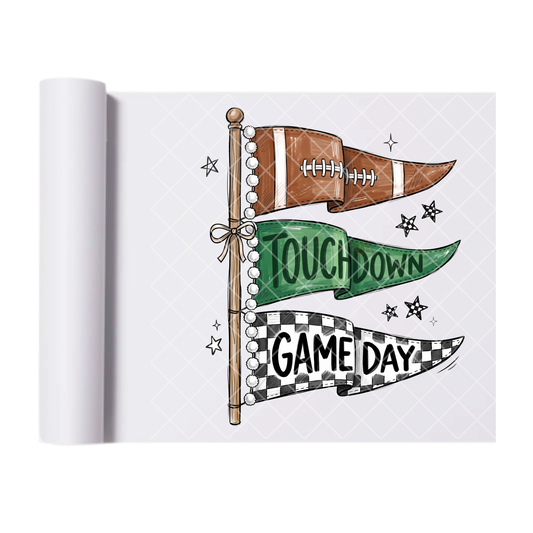 Touchdown Gameday Flags - Direct Print Film Transfer for T-Shirts, Cotton, Polyester & Blends - High-Quality Print