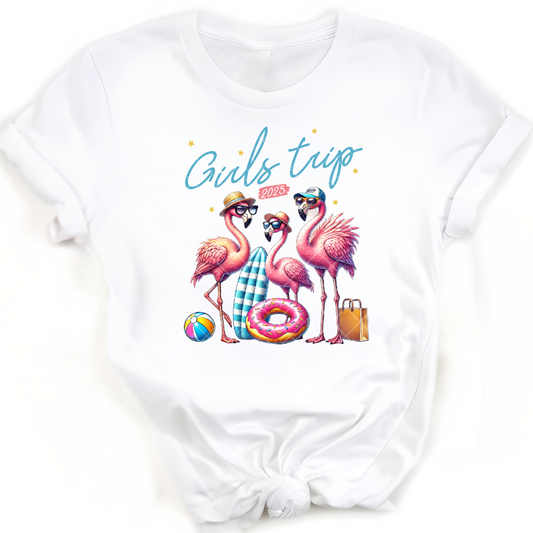 Girls Trip Flamingos - Premium Graphic Trendy T-Shirt for Casual Wear