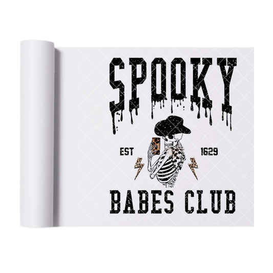 Spooky Babe Club - Ready To Press Print Transfer for Apparel, Cotton, Polyester & Blends - High-Quality Print- Commercial Grade