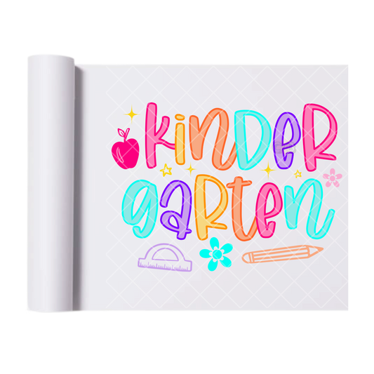 Kindergarten Neon Outline - Direct Print Film Transfer for T-Shirts, Cotton, Polyester & Blends - High-Quality Print