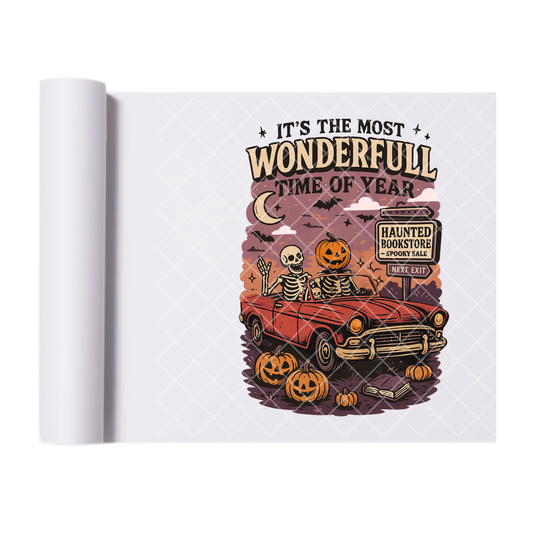 The Most Wonderful Time Halloween - Ready To Press Print Transfer for Apparel, Cotton, Polyester & Blends - High-Quality Print- Commercial Grade
