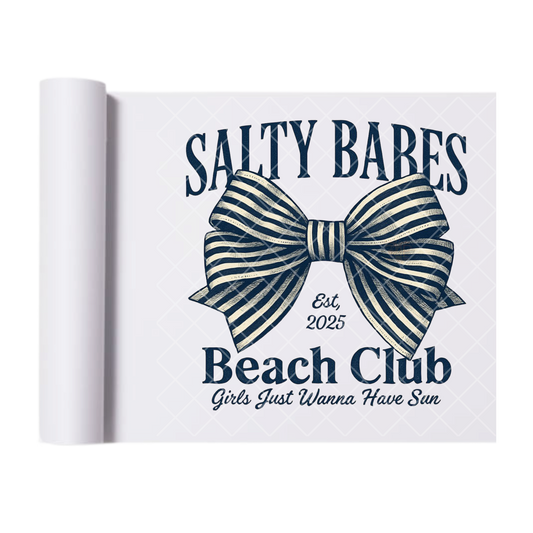 Salty Babes Beach Club - Direct Print Film Transfer for Trendy T-Shirts, Cotton, Polyester & Blends - High-Quality Print