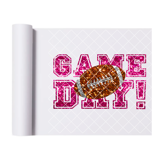 Glitter game day football DTF film t shirt transfer