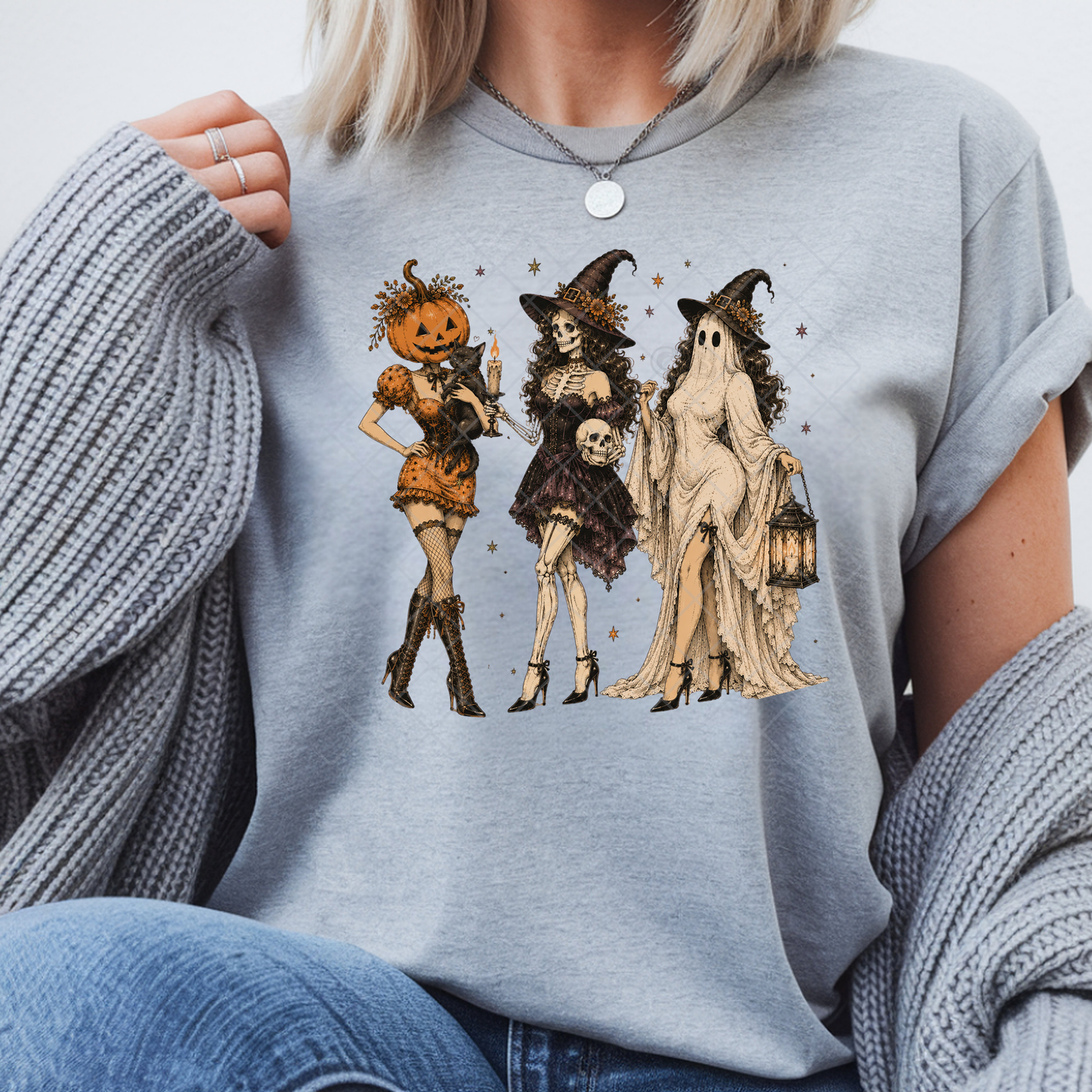 Hot Halloween Gals - Premium Graphic T-Shirt for Casual Wear