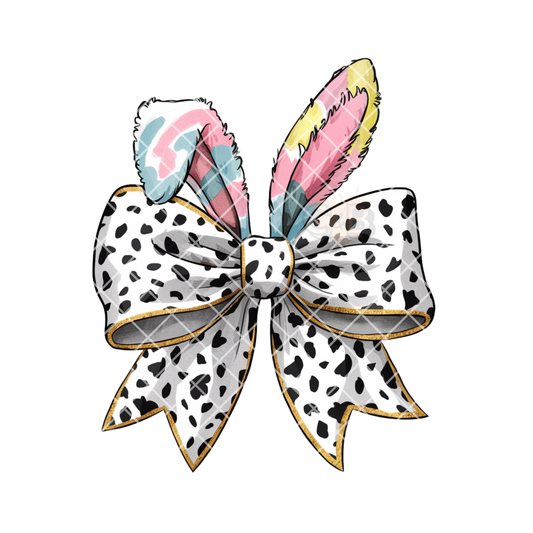 Easter bow with multi color ears PNG