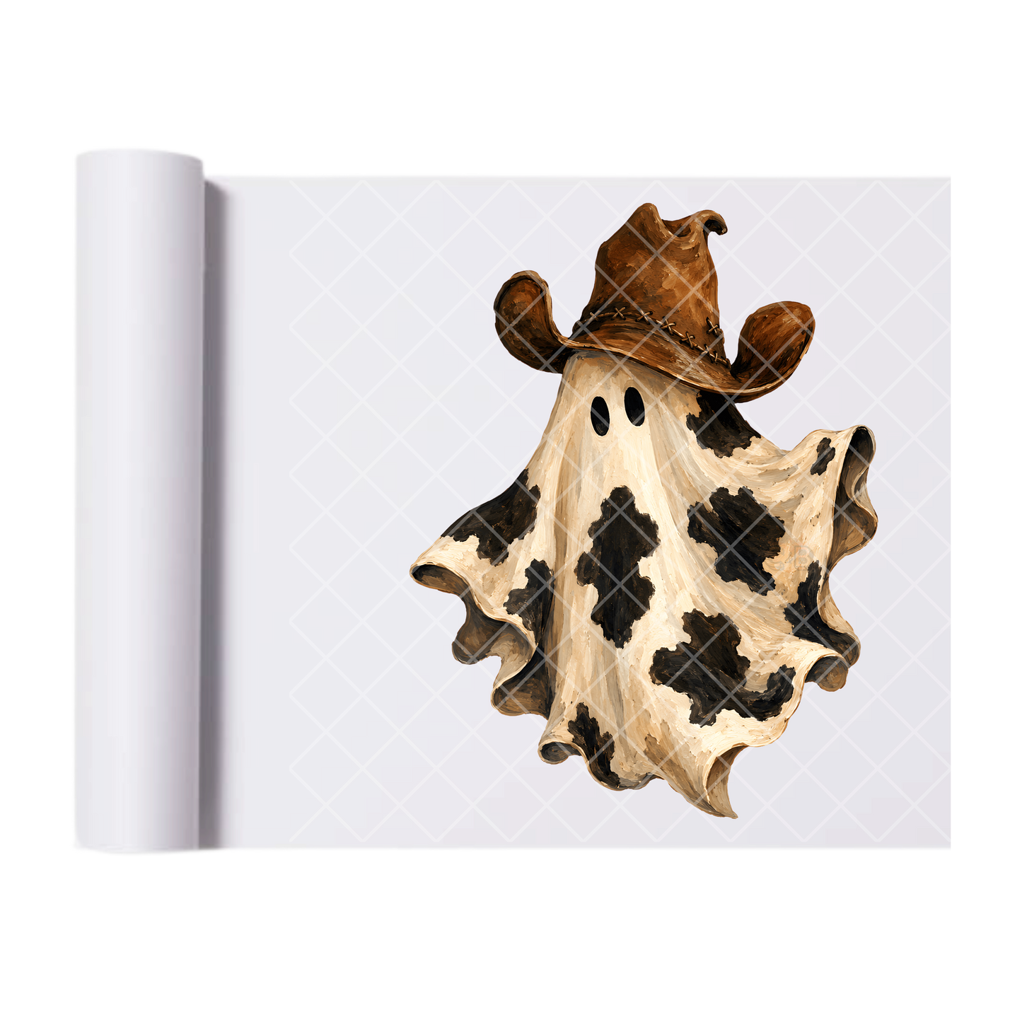 Cowboy Hat Cow Ghost - Ready To Press Print Transfer for Apparel, Cotton, Polyester & Blends - High-Quality Print- Commercial Grade