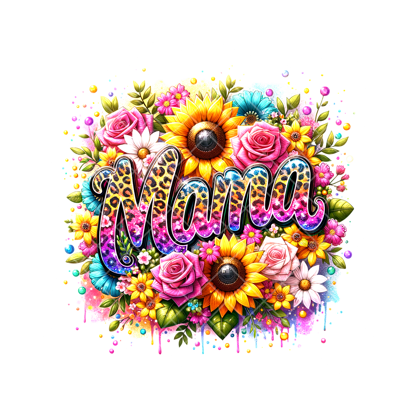 Full Bouquet With Mama hombre Print PNG