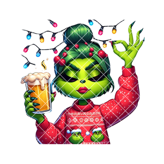 Green Girl Brew Christmas Lights PNG