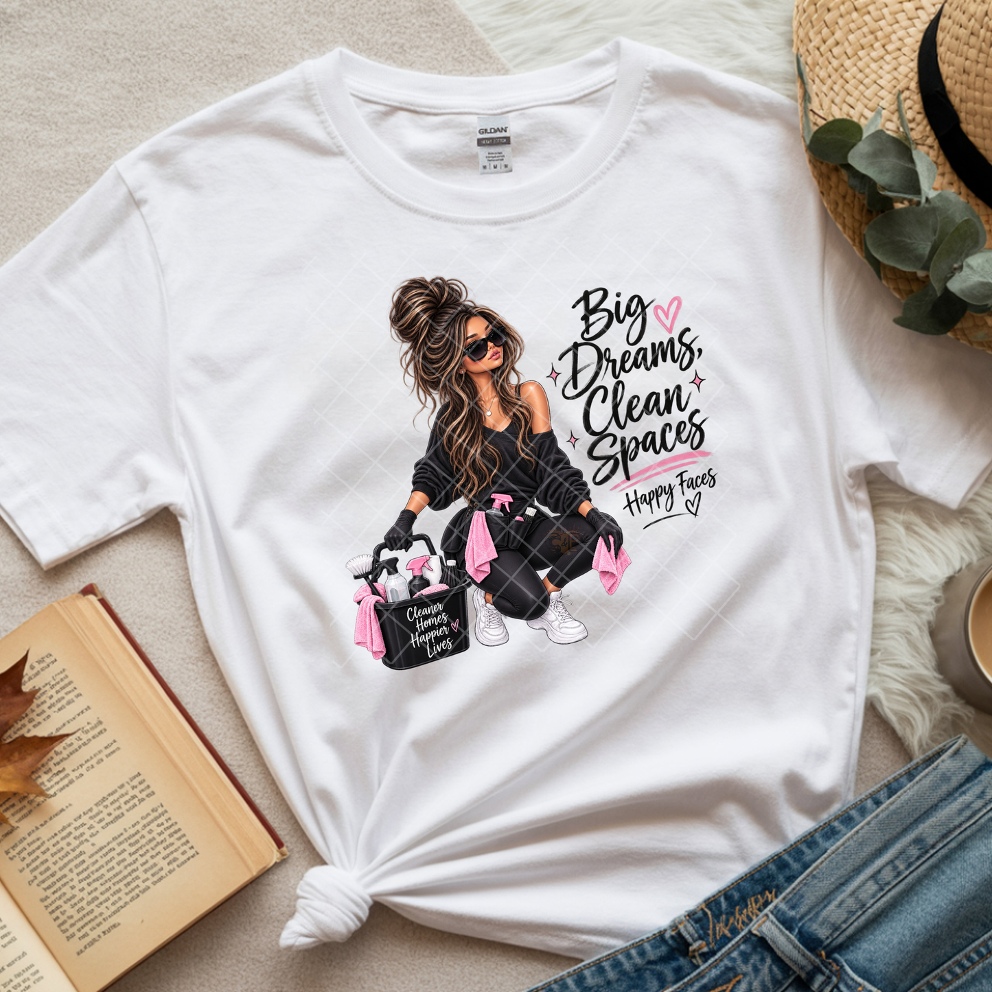Big Dreams Cleaning Lady - Premium Graphic T-Shirt for Casual Wear