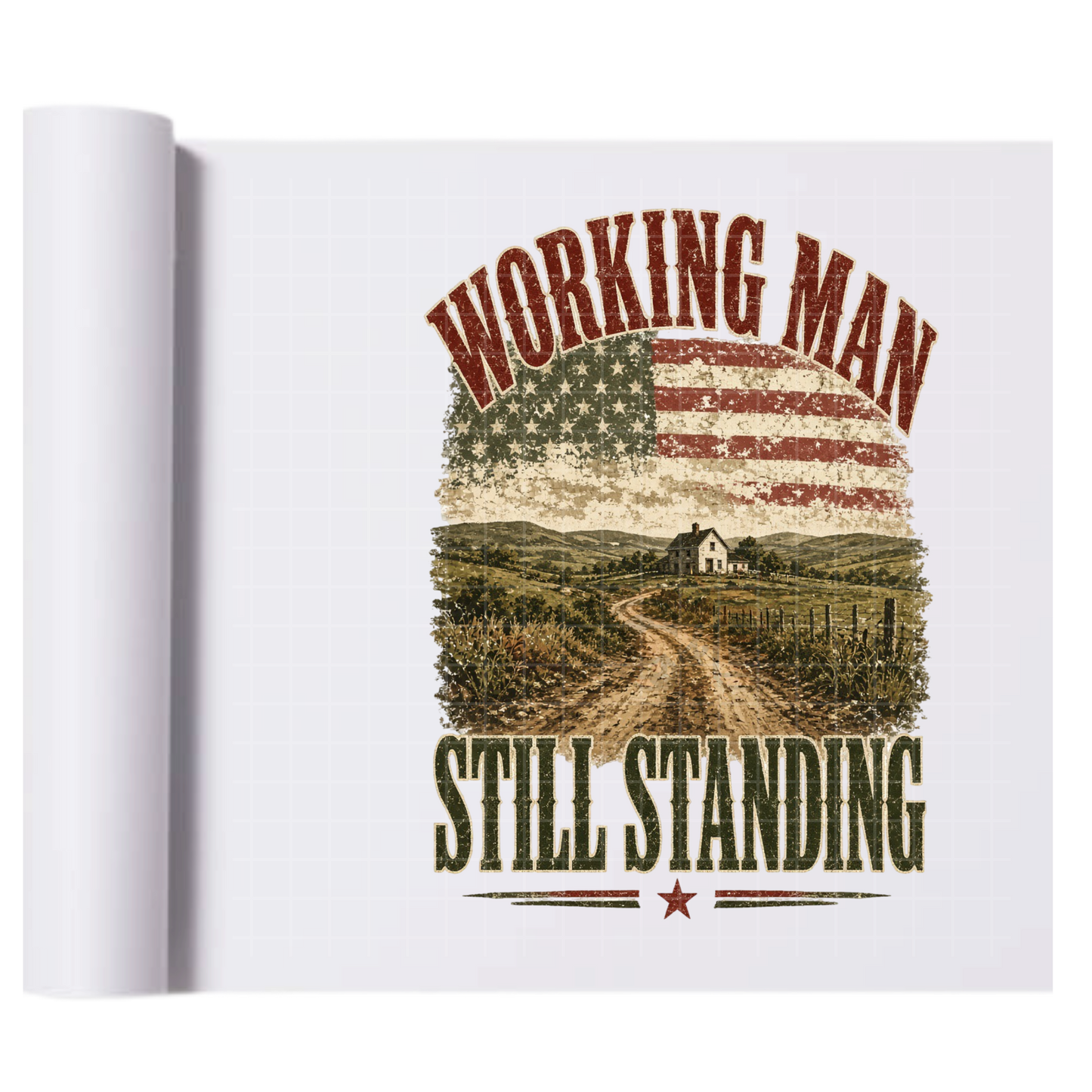 Working Man Still Standing - Direct Print Film Transfer for Trendy T-Shirts, Cotton, Polyester & Blends - High-Quality Print