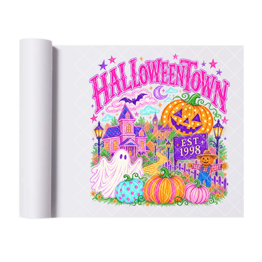 Halloween Town - Ready To Press Print Transfer for Apparel, Cotton, Polyester & Blends - High-Quality Print- Commercial Grade