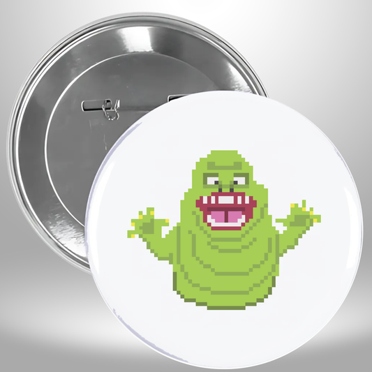 8 Bit Slimer Pinback Button