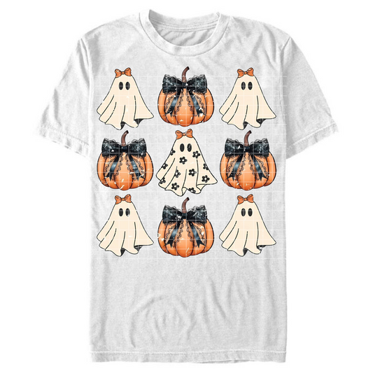 Ghost And Bow Pumpkins T-Shirt