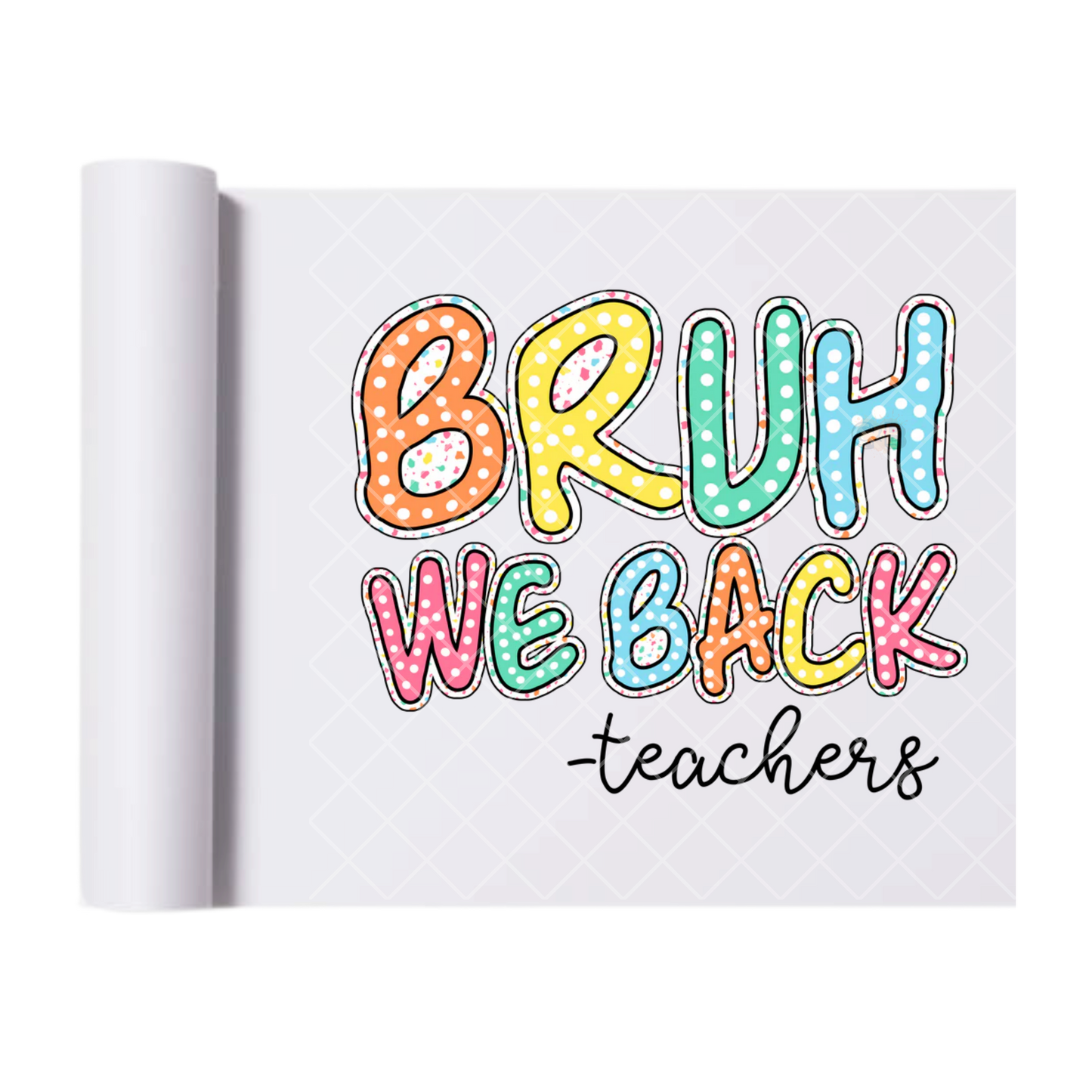 Bruh We Back To School Gumball - Direct Print Film Transfer for T-Shirts, Cotton, Polyester & Blends - High-Quality Print