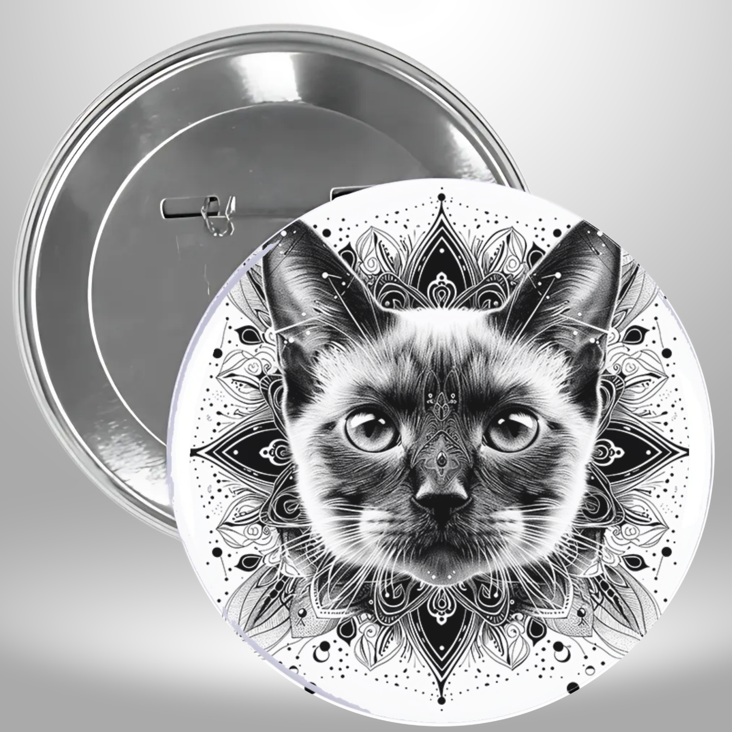 Bw Cat Pinback Button