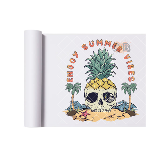 Enjoy Your Summer Pineapple Skull DTF Transfer