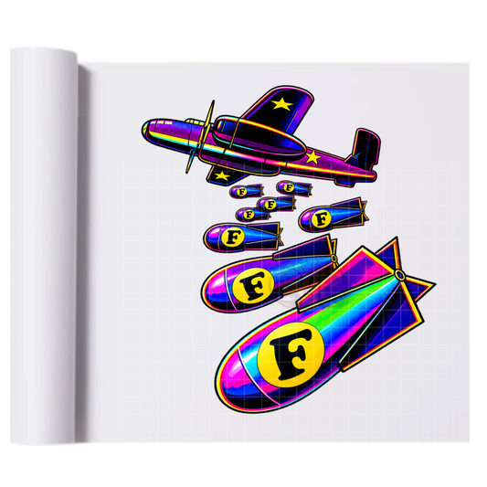 Neon Retro Aviator Graphic Tee - Ready To Press Print Transfer for Apparel, Cotton, Polyester & Blends - High-Quality Print- Commercial Grade