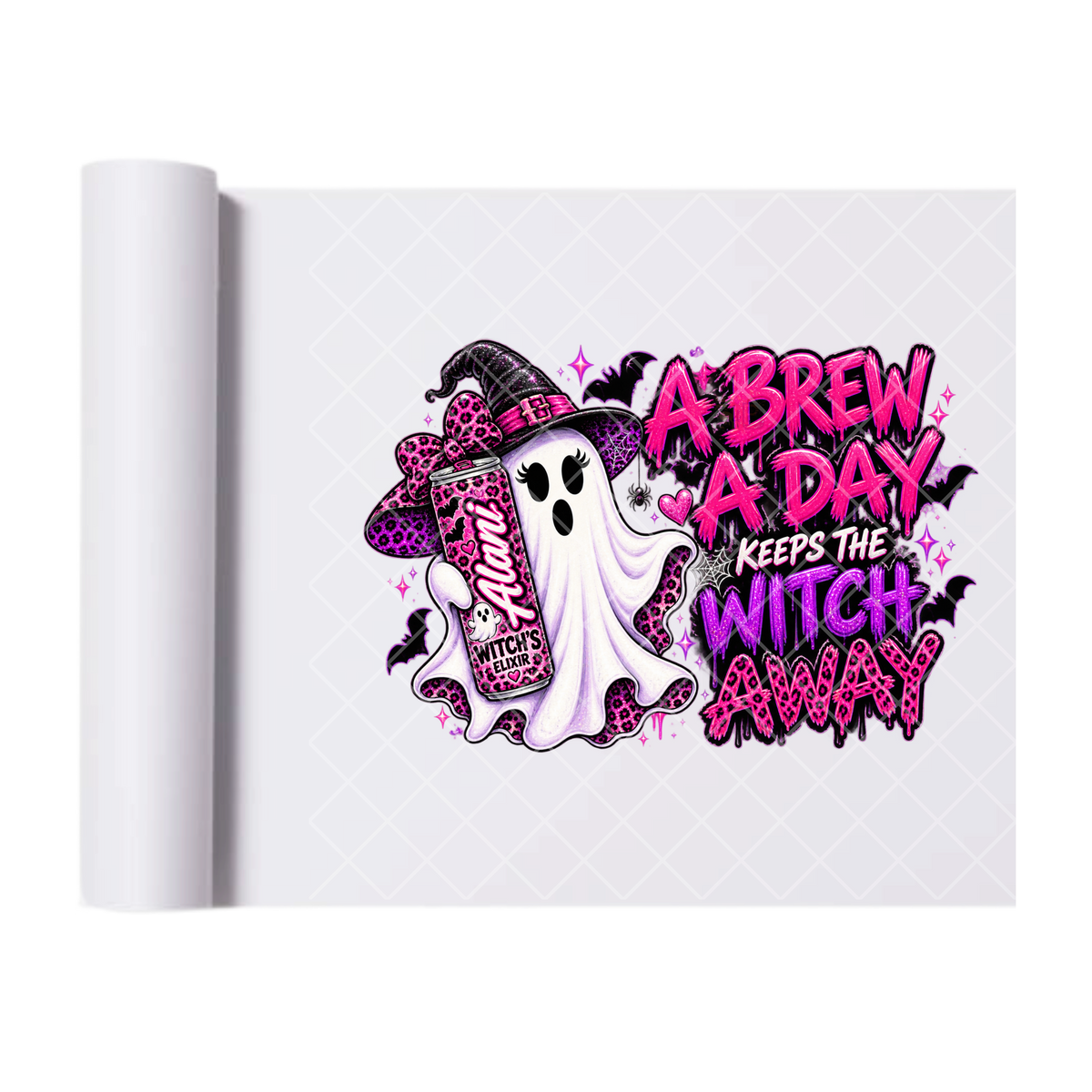 A Brew A Day Keeps The Witch Away Alani - Ready To Press Print Transfer for Apparel, Cotton, Polyester & Blends - High-Quality Print- Commercial Grade