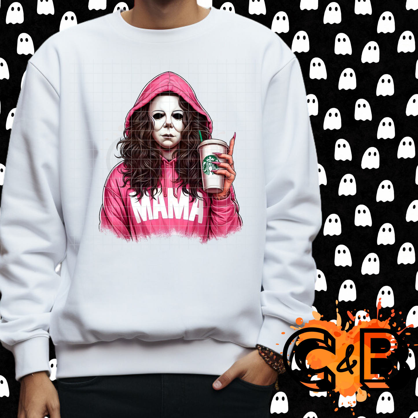 Halloween MAMA Pink Hoodie T-Shirt