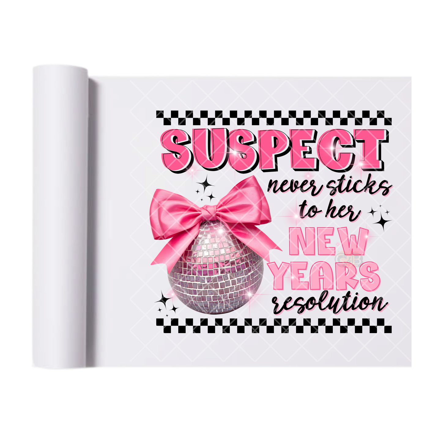 Suspect New Years Resolution - Direct-To-Film Heat Transfer for T-Shirts, Cotton, Polyester & Blends - High-Quality Print